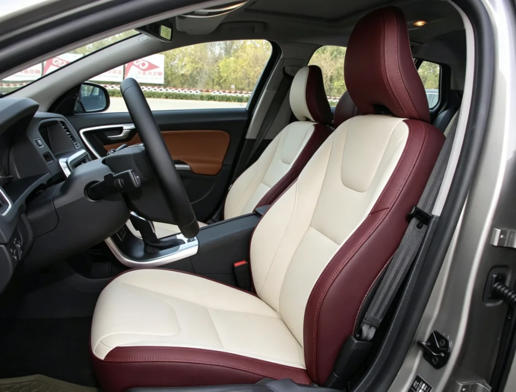 Für Volvo V60 2012~2015 Maßgefertigte Autositzbezüge Luxuriöses Nappaleder 100% Passgenau Innenraumzubehör 360 ° Vollständige Abdeckung – Detail 10