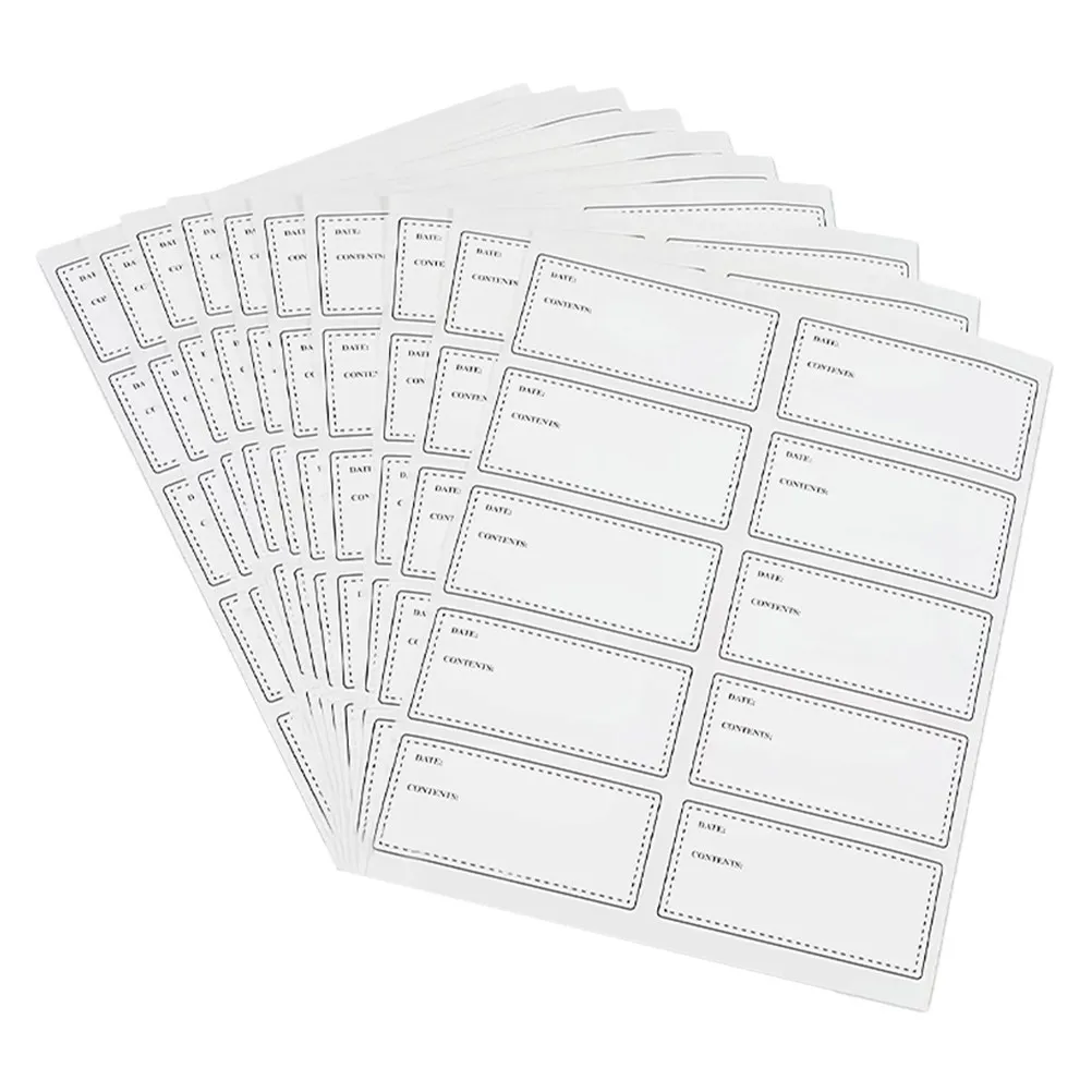 

10 Sheets Waterproof Oil-Resistant Blank Bottle Labels Handwriting Food Stickers for Expiration Date Freezer Storage Kitchen