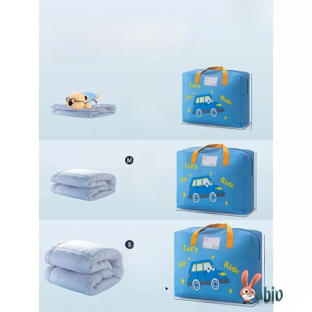 Cartoon Cotton Quilt Storage Bag Children's Daycare Nap Time Sleeping Bag Three-Piece Set Portable Handheld Bag for Kids