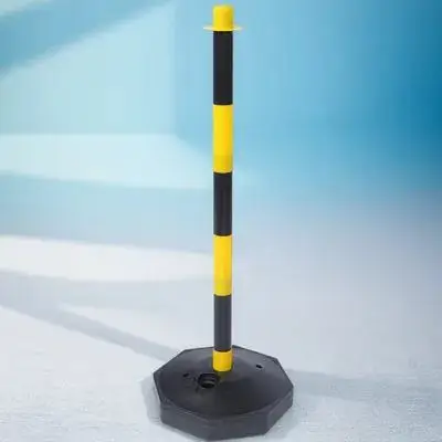 

2Pcs Plastic Traffic Safety Warning Columns Collapsible Hollow Base Parking Delineator Posts Barriers Warning Column