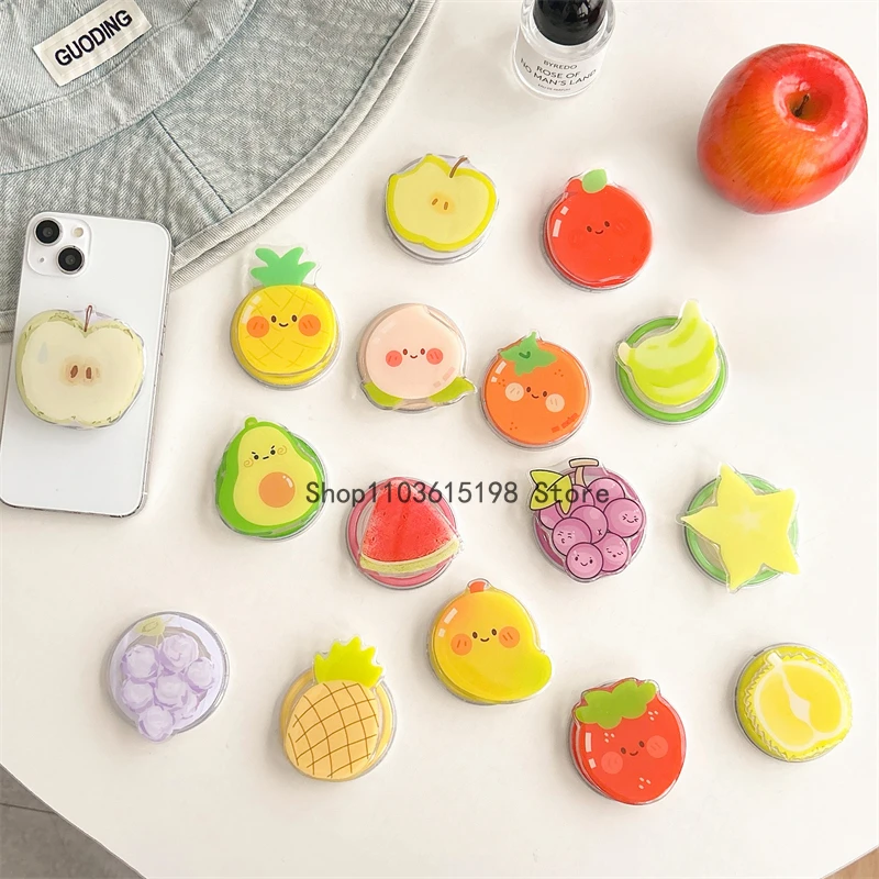 

Korean Cute Cartoon Fruits For Magsafe Magnetic Phone Griptok Grip Tok Stand For iPhone 13 14 Foldable Wireless Charging Holder