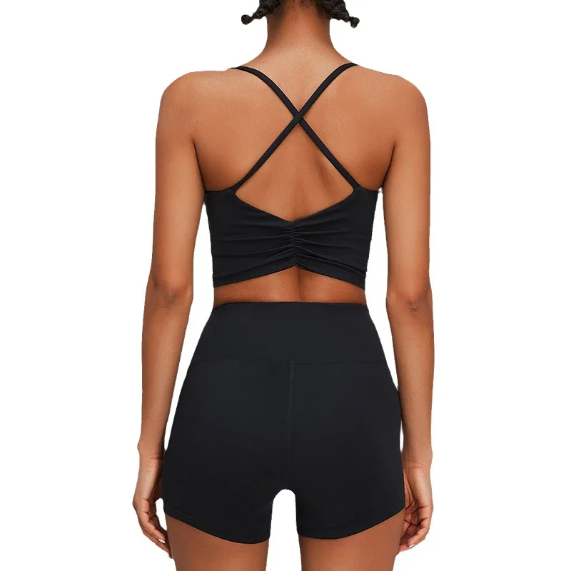 New sports bra women's cross back vest yoga sports bra women's quick drying running fitness suit camisoles vests tops T-shirts