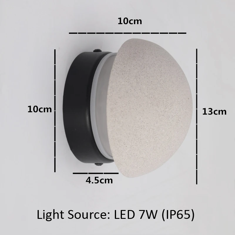 Outdoor Rainproof Mushroom Wall Lamp Courtyard Terrace Garden Villa Entrance White Sandstone Exterior Fence Light