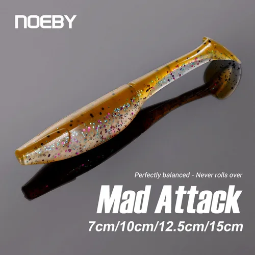 NOEBY-señuelo de pesca suave, 7,5 cm, 10cm, 12,5 cm, 15cm, cebo de silicona, cola de paleta, Wobblers artificiales, cebo de sábalo, Señuelos de Pesca de lubina
