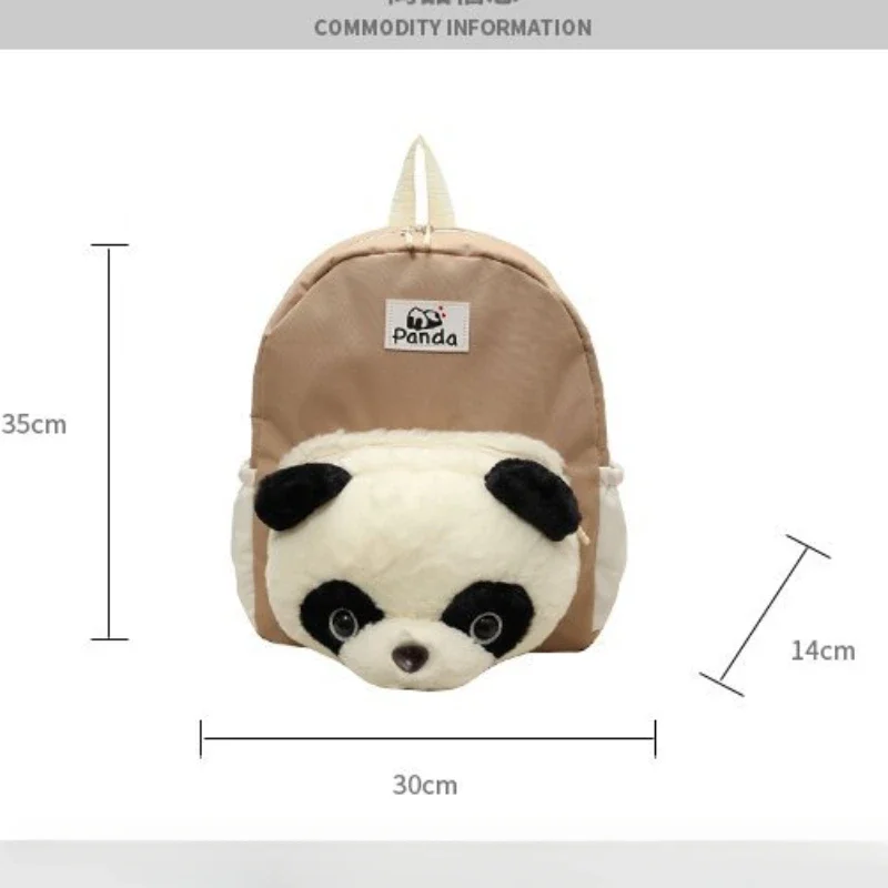 Bolsa de diseñador ligera de dibujos animados para estudiantes adolescentes, Panda de felpa, mochilas escolares, mochilas escolares, al por mayor