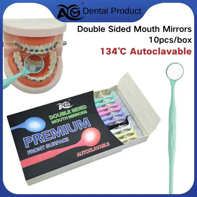 

AG Autoclavable 10pcs Dental Mouth Mirror Premium Front Surface Exam Reflector Double Sided Oral Mirrors Dentist Instrument Tool