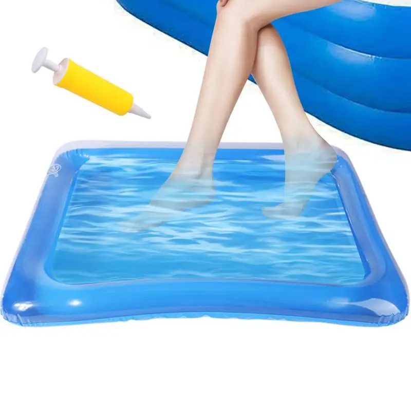 

Inflatable Foot Bath Footbath Foot Soaking Bath Basin For Swimming Pool To Clean Feet Sturdy Versatile Blue Inflatable Basin