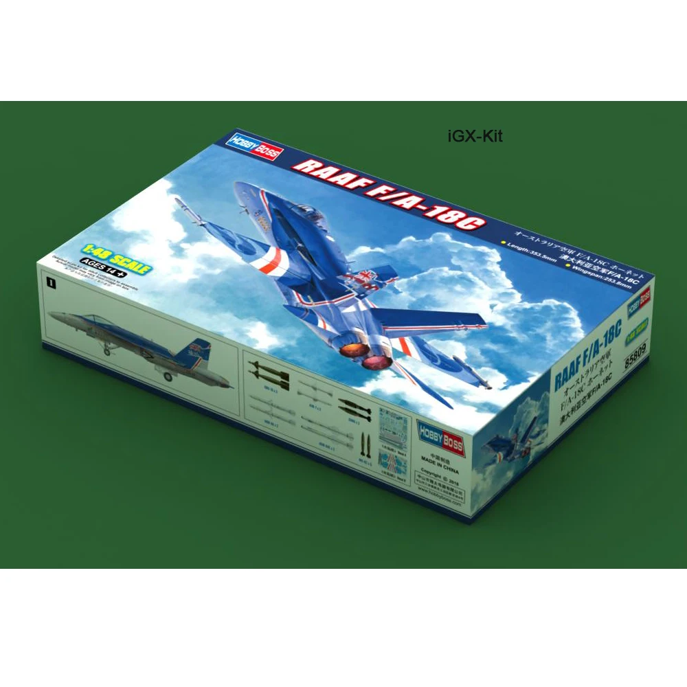 hobbyboss-85809-1-48-スケール-raaf-f18-f-18-f18c-f-18c-f-a-18c-戦闘機飛行機プラスチック組立モデル構築キット