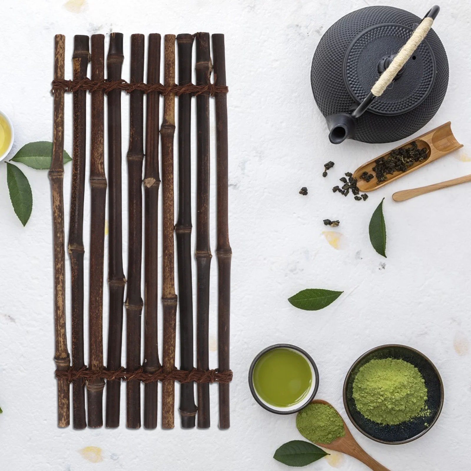 

1pcs Rattan Tray Bamboo Gongfu Tea Ceremony Mat Heat Insulating Cup Pad For Sushi Serving Japanese Chinese Tea Set Wooden Tray