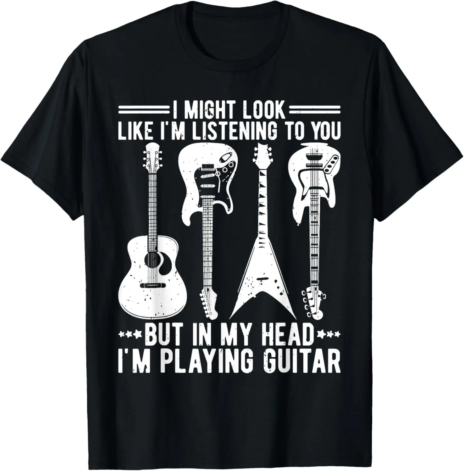 

I Might Look Like I'm Listening To You Vintage Guitar Music T-Shirt