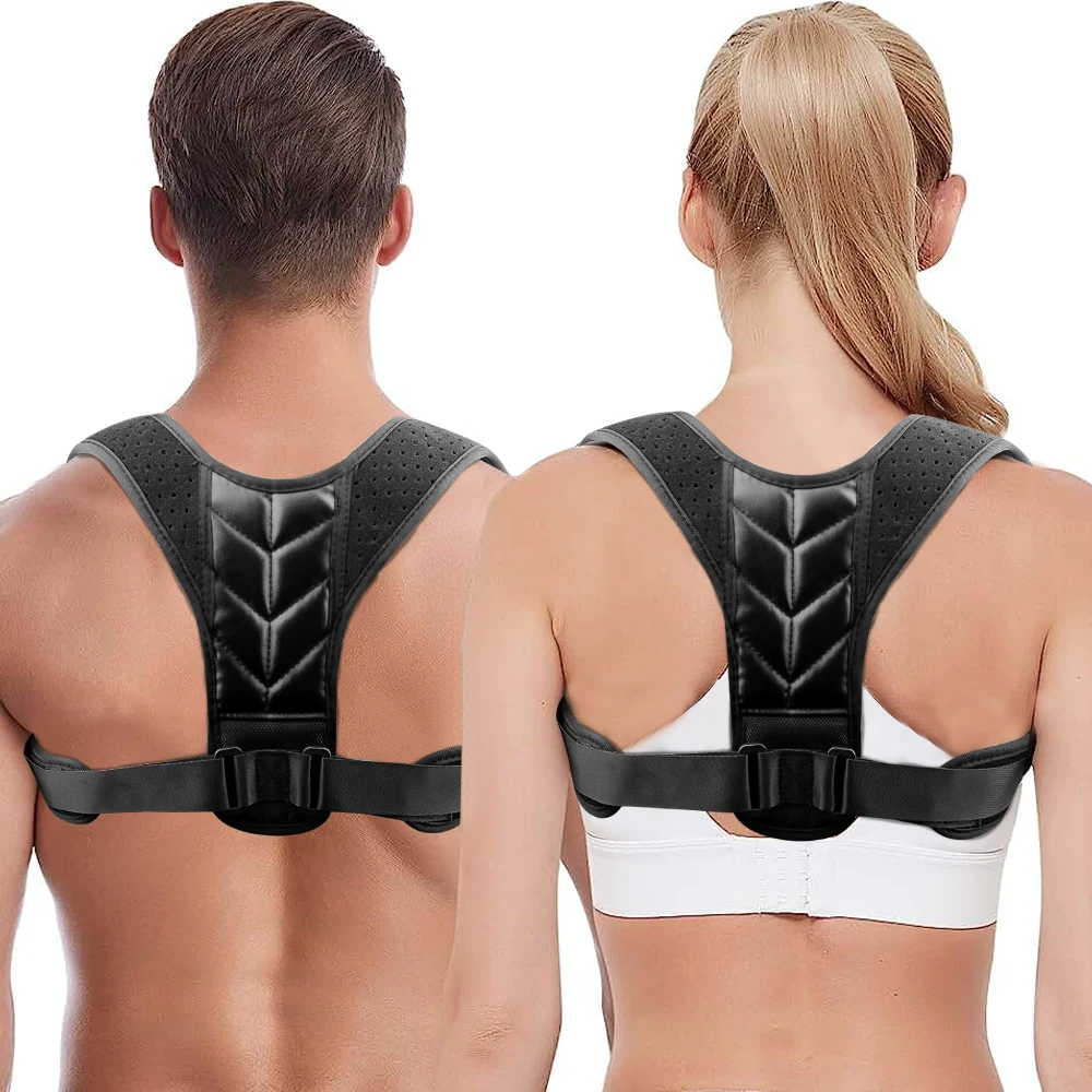 Corrector de Postura de espalda ajustable para hombre y mujer, equipo de entrenamiento de cuello, cinturón de corrección de soporte de hombro,