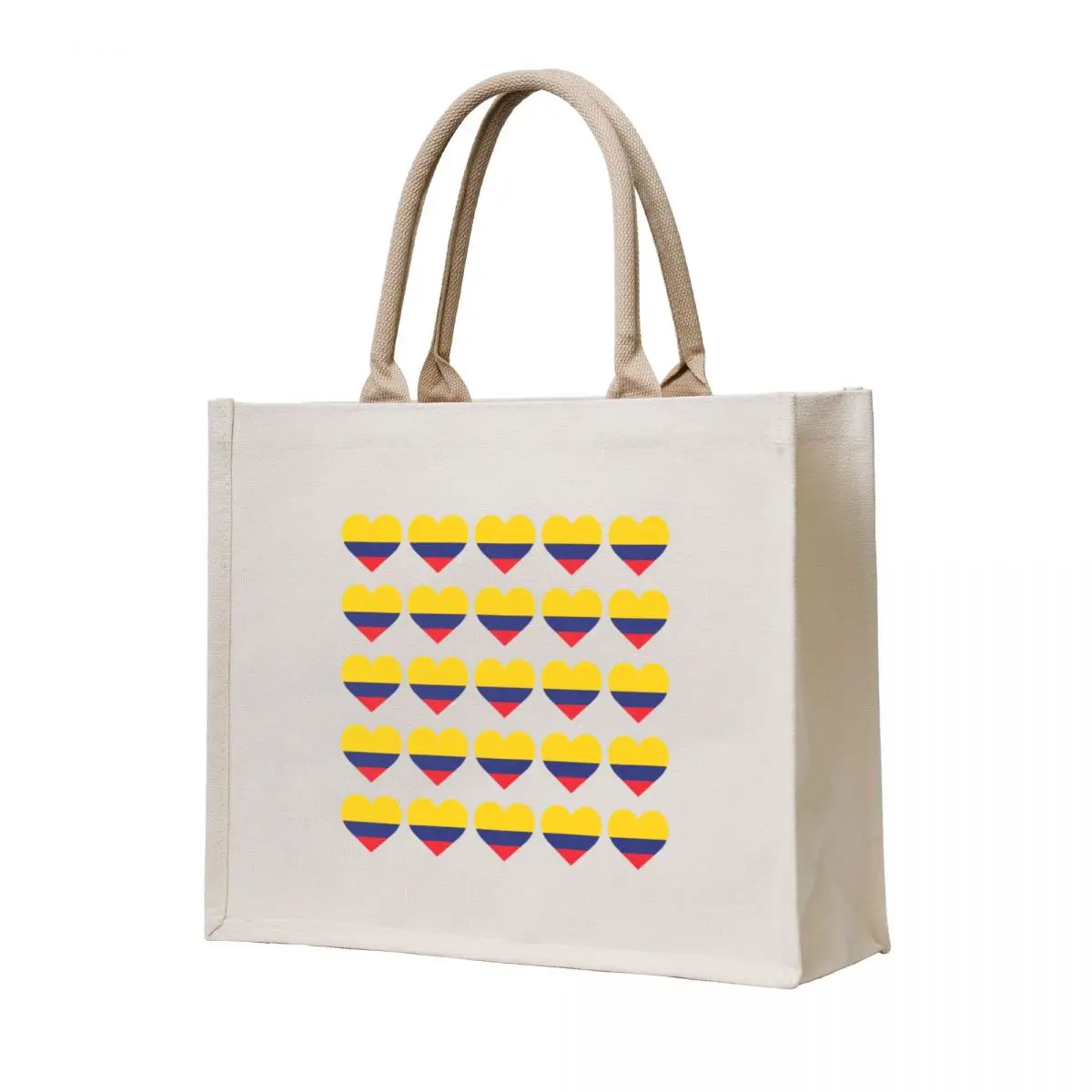 

Love My Colombia Hearts Flag Tote Bag Women's beach bags reusable shopping bags tote bag bags for women