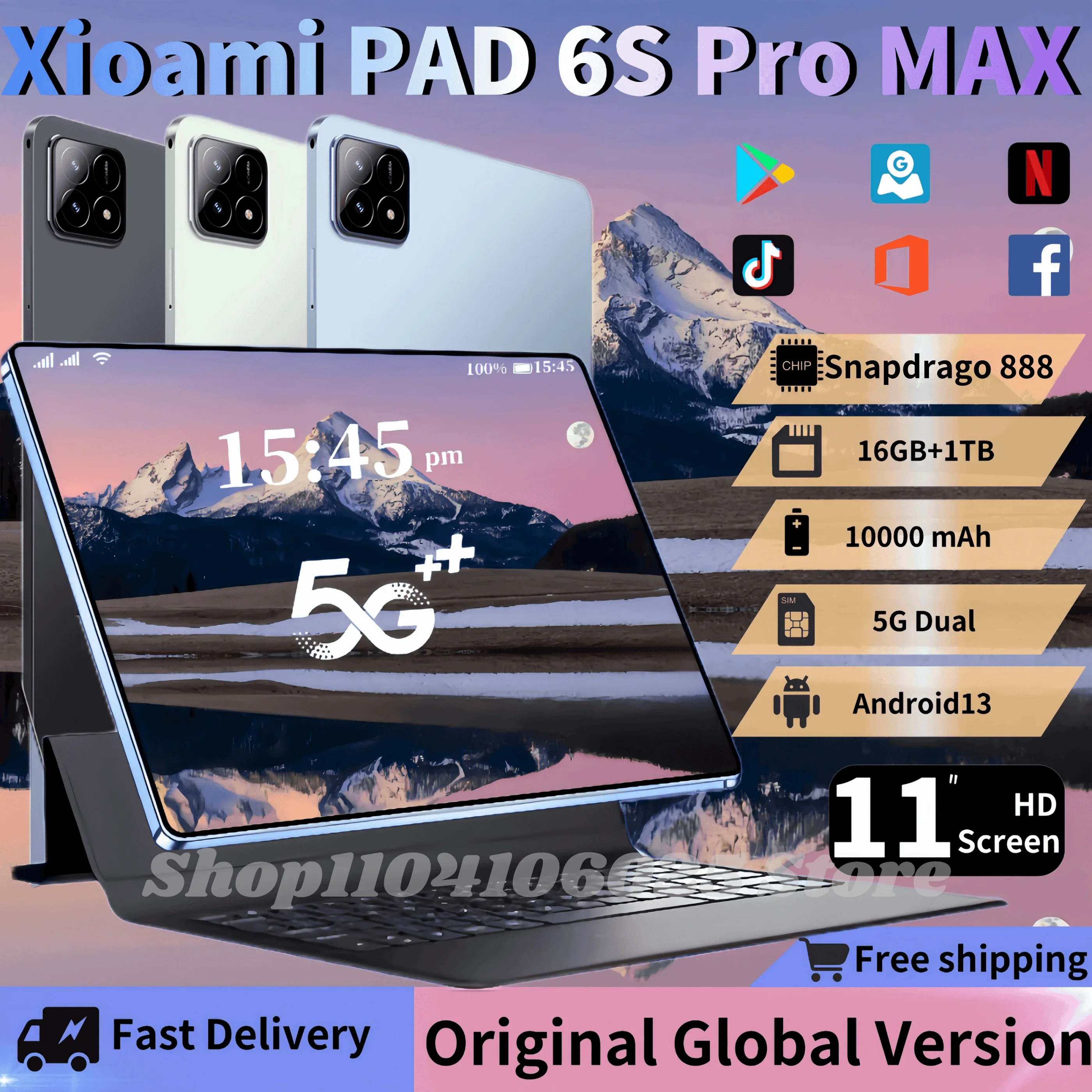 

Оригинальный планшет XioaMl Pad 6S PRO, 2024 дюймов, Snapdragon888, Android 13, 16 ГБ + 1 ТБ, 11 дюймов, телефон с двумя SIM-картами, Wi-Fi, Mi Tab