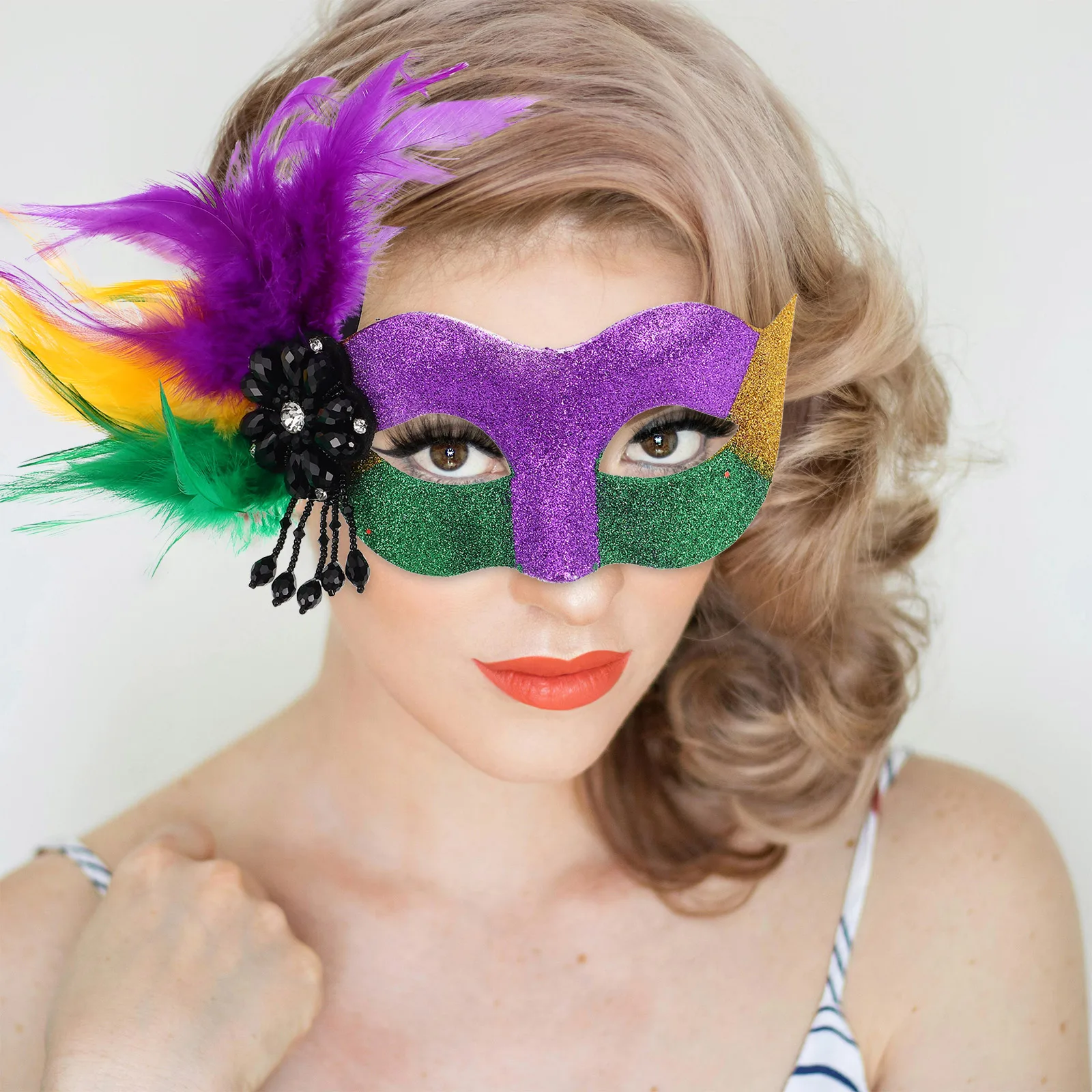 

Mask for Carnival Masquerade Ball Costume Peacock Plastic Animal Lace Face Irish Easter Performance Party Accessories