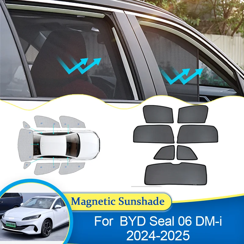 For BYD Seal 06 DM-i 2024 2025 Magnetic Sunshade blocking Curtain Window Privacy Shading Sunshade Visor Car Auto Part Accessorie