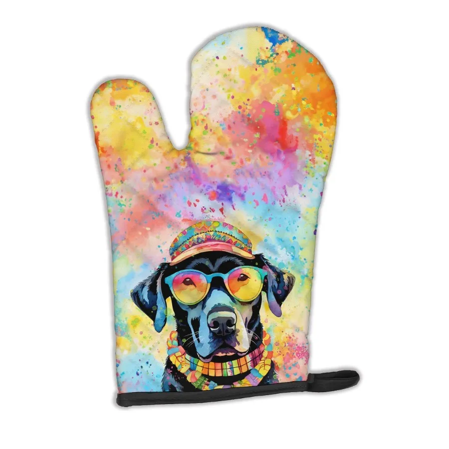 

Черная варежка для духовки Labrador Hippie Dawg, термостойкая толстая варежка для духовки для горячих сковородок и духовки, кухонная варежка для защиты рук, приготовления пищи Ба