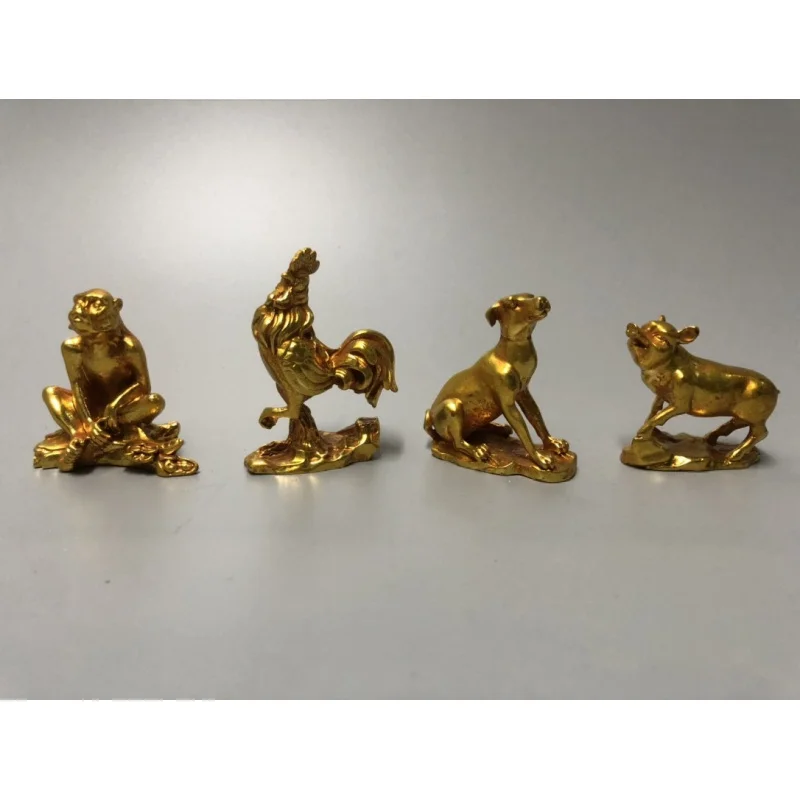 Bronze Zodiac Ornaments Twelve Zodiac Signs Rat Ox Tiger Dragon Snake Home Furnishing Horse Sheep Monkey Rooster Desktop Set