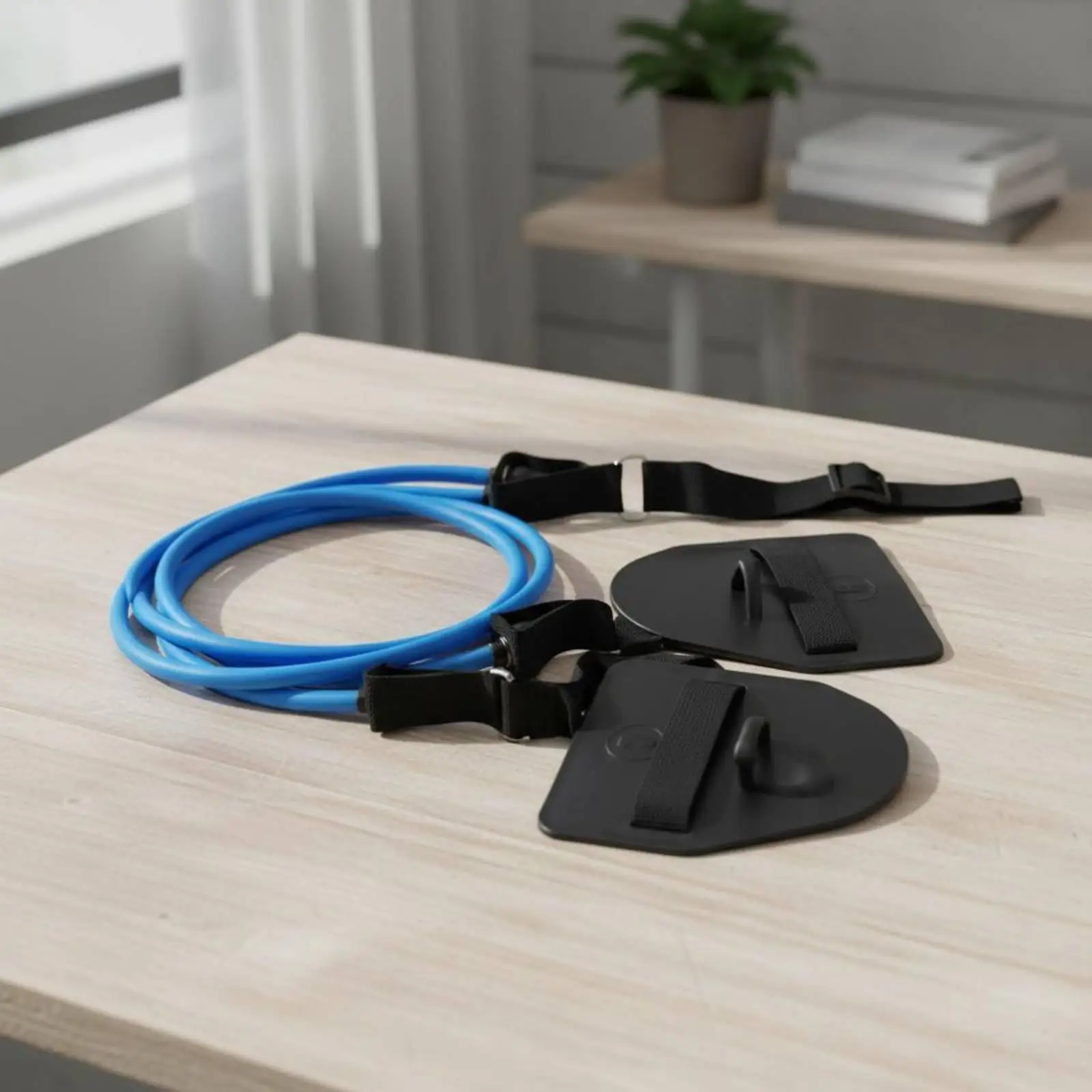 Swim Paddle Cord Set for Pulling Mechanics Training with Comfortable Grip for Adults Children Home Gym Use