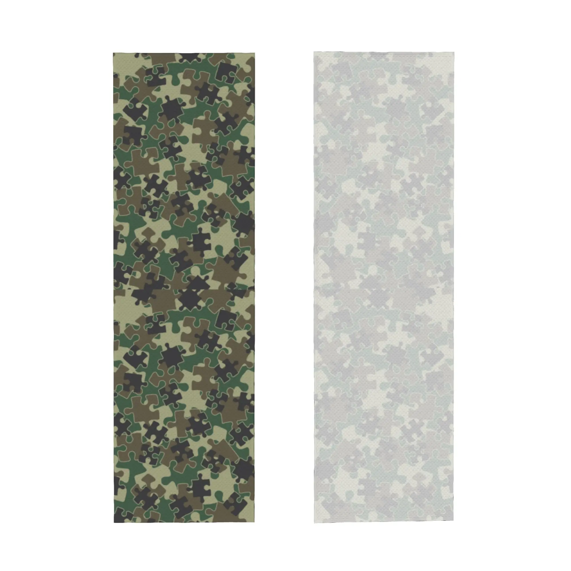 Jigsaw Puzzle Pieces Camo Woodland Green  Cold Exercise Towel Quick Dry Face Towel Camoflage Yoga Towels