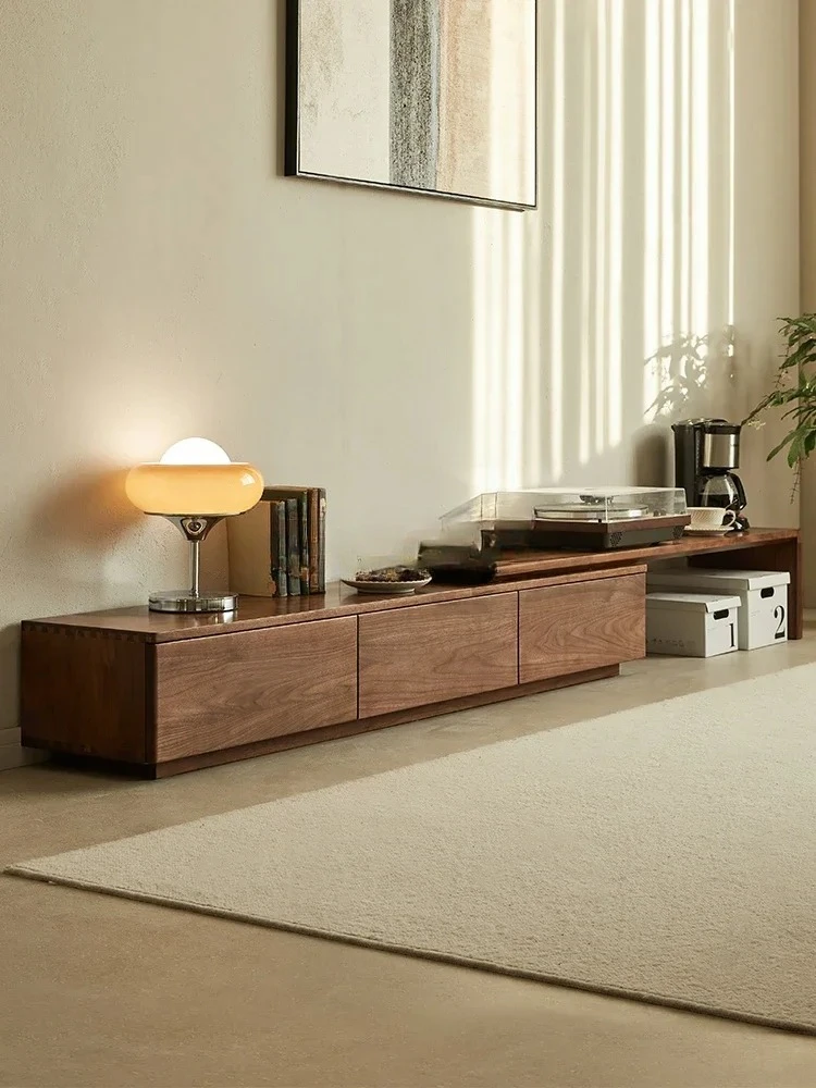 

Телескопический шкаф для телевизора из черного ореха, новинка 2025 года, напольный шкаф для телевизора без ног, шкафчик для гостиной 0746