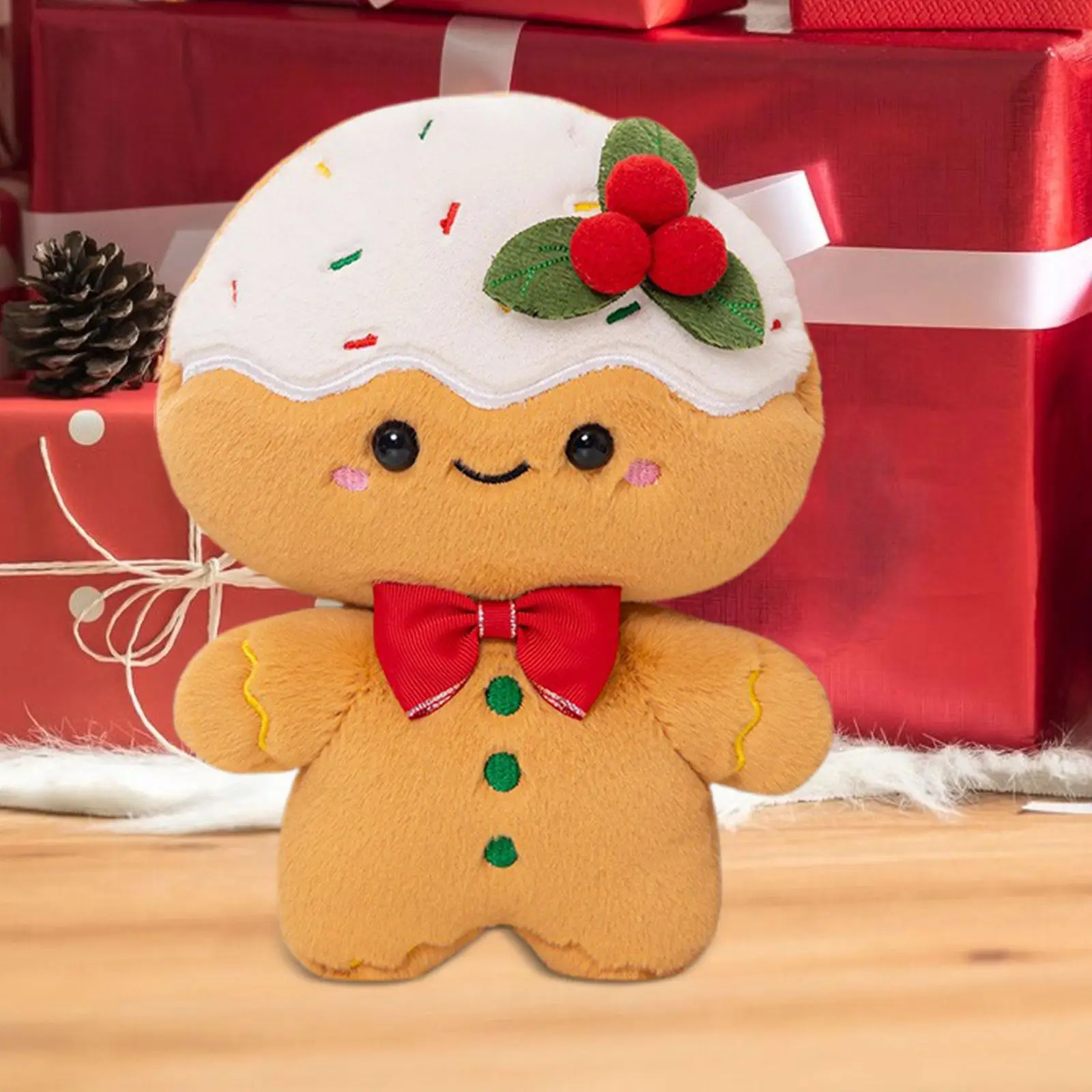 Gingerbread Plush Toy, Soft Toy Cute Cuddly Doll Stuffed Animals for Children, Girls Anniversary Gifts Christmas Tree Gifts