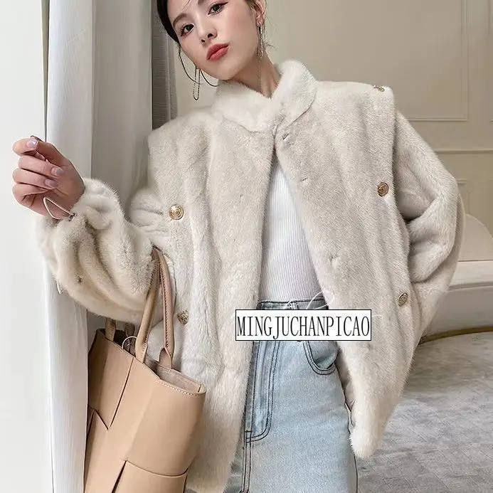 Korea Women'S Coat Imitation Mink Fur Jacket Loose Senior Sense Outer Wear Coat Warm Temperament Women'S Fur Coat