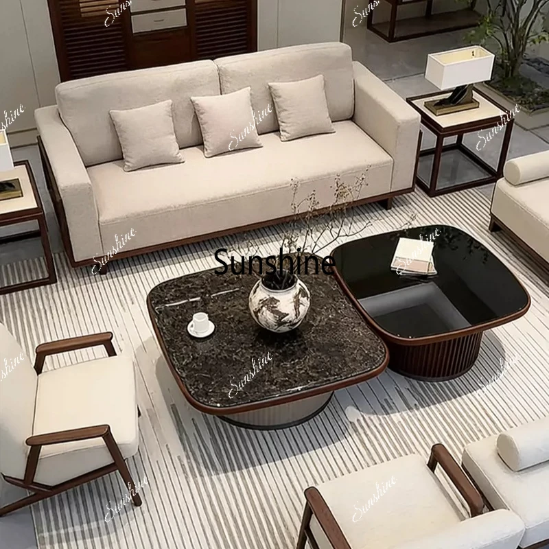 

Villa clubhouse square tea table, rounded corner few solid wood sofa coffee table
