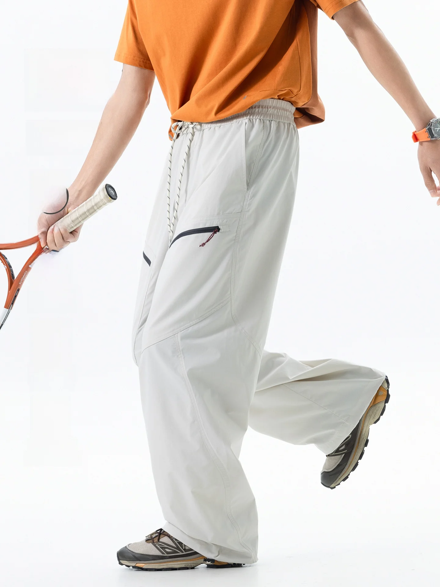 Outdoor Quick Dry Soft  Paratrooper Cargo Pants Unisex Loose Casual Sports Couple Multi Pocket Workwear Polyester Fiber