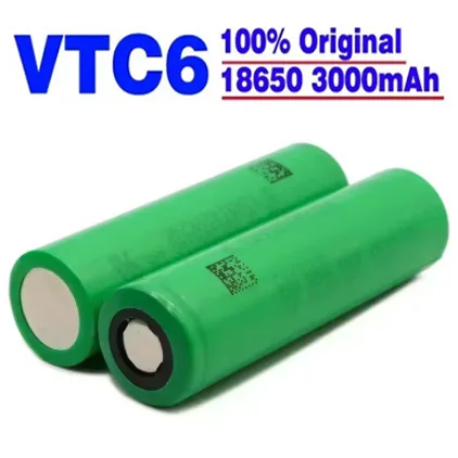 

100% Original VTC6 battery 18650 3.7V 3000mAh 30A high discharge rechargeable battery flashlight tool battery