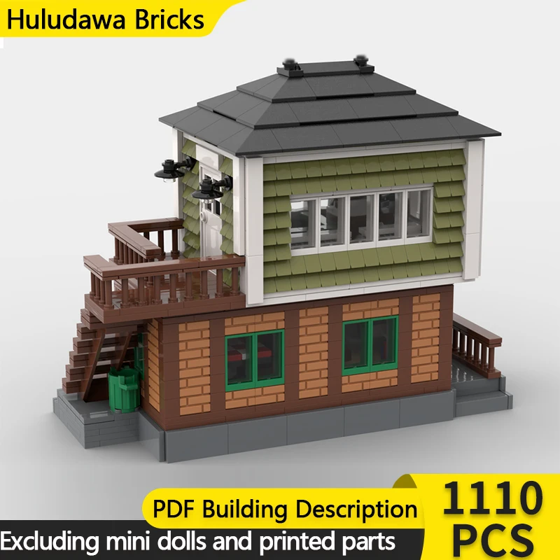 

Модель City Street View MOC, строительные кирпичи, переключатель железной дороги, башня, модульная технология, детские праздничные подарки, сборка игрушек, костюм