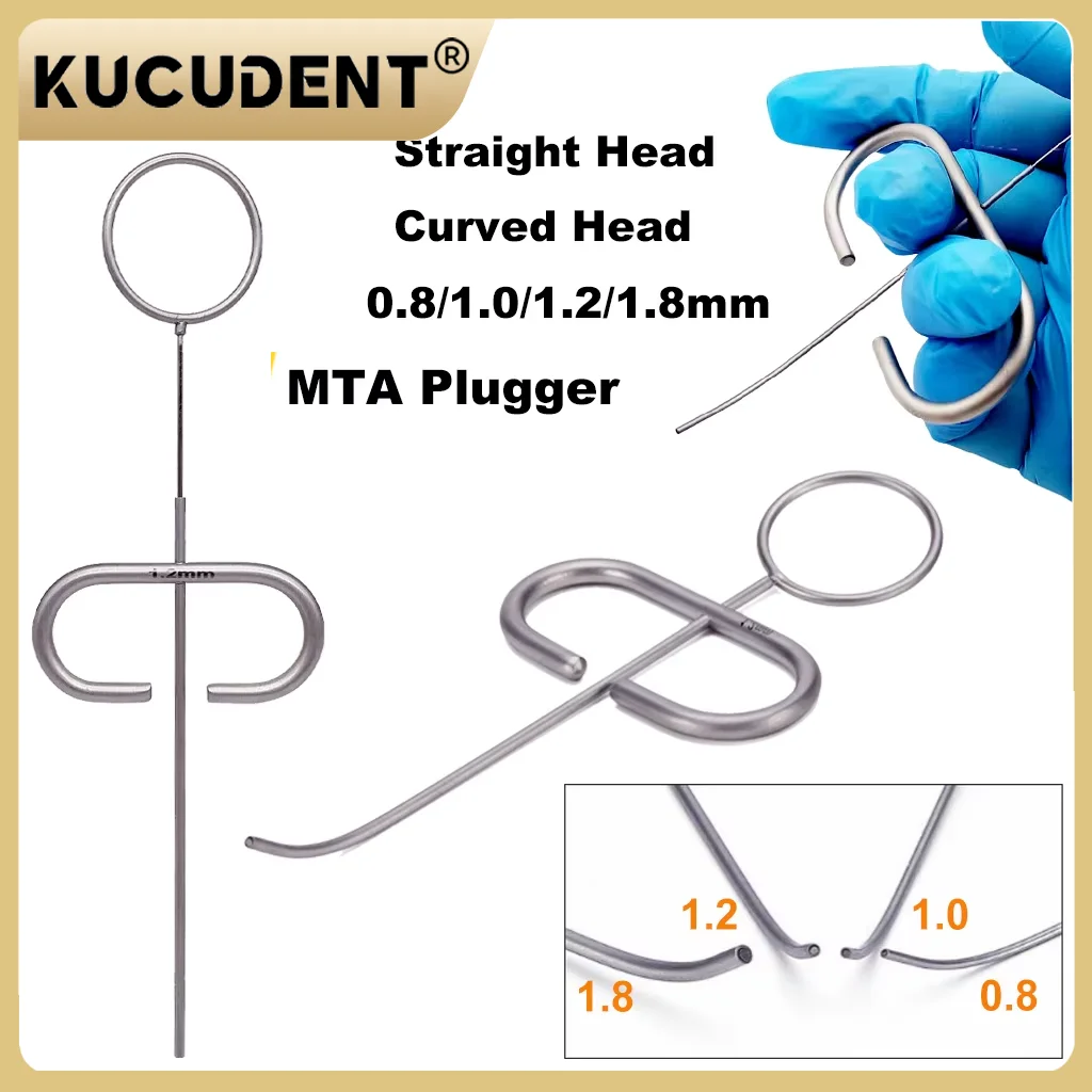 

1 шт., стоматологический MTA Plugger, аппликатор, коллектор для костных имплантатов, порошковые конвейеры из нержавеющей стали, шприц для наполнения зубов, несущая прямая/изогнутая головка