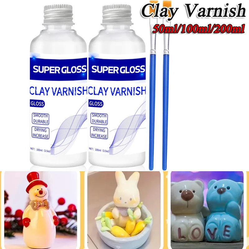 Clay Gloss Varnish Sealant Waterproof Prevent Clay Cracking DIY Crafts Protective Coating For Pottery Wood Acrylic Paintings