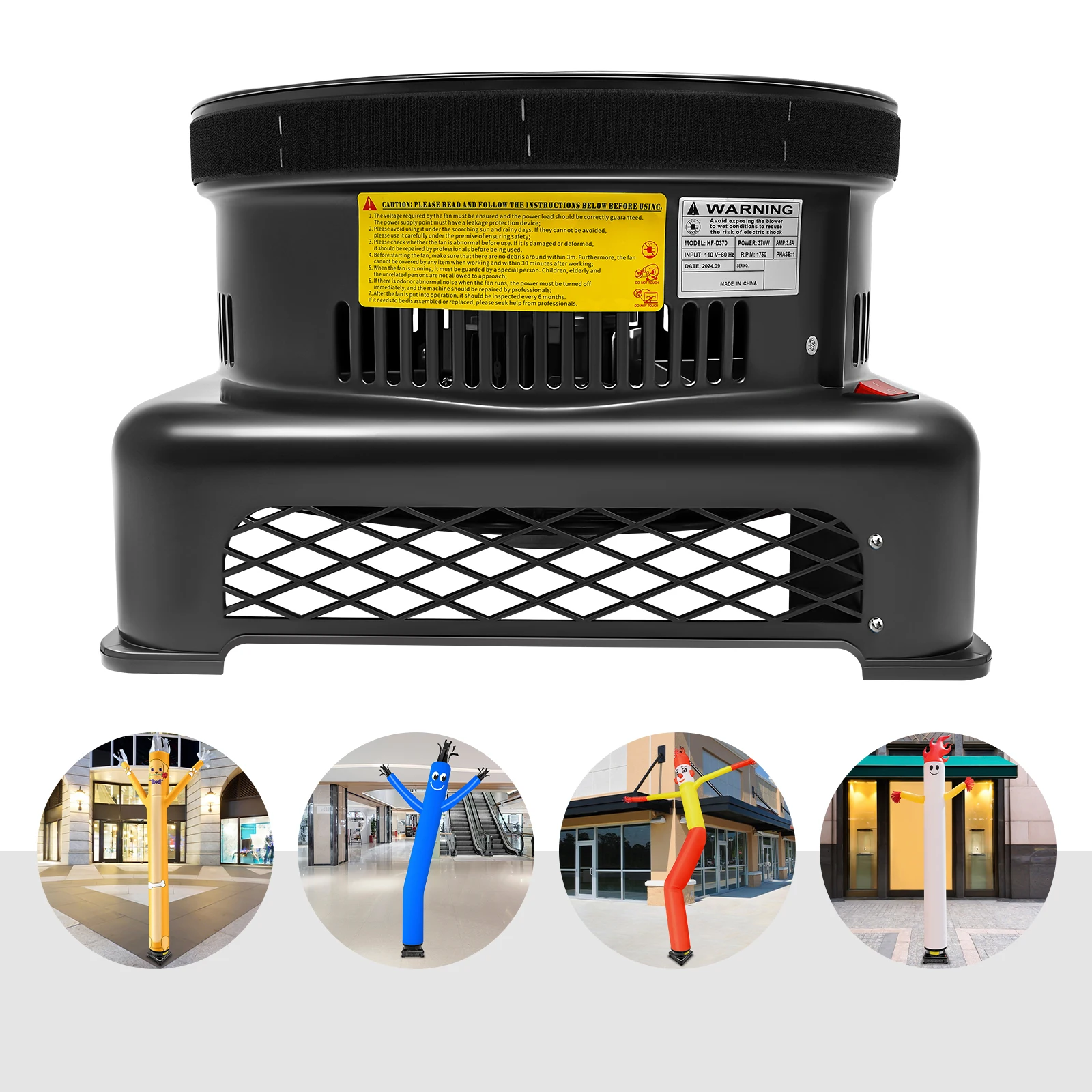 منفاخ هواء HF-D370 بقدرة 370 وات مناسب للدمى القابلة للنفخ في ارتفاع محرك منفاخ الهواء بطول 9.84-13.12 قدم #3