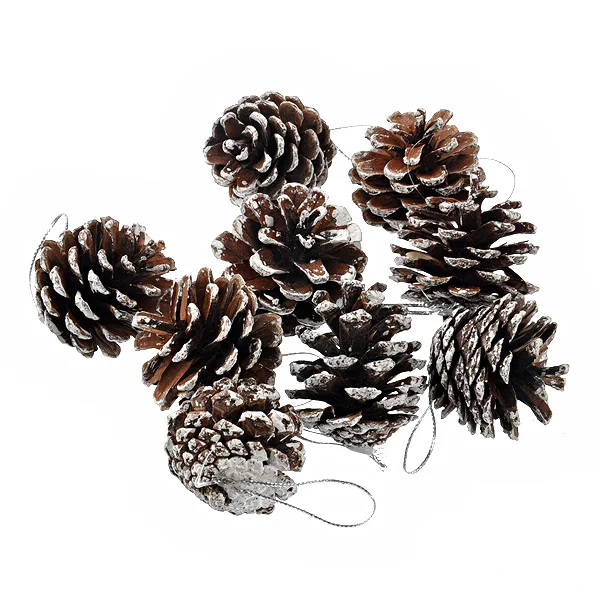 

9Pcs Christmas Tree Pinecone Natural Decorative Silver Set Holiday Ornament Decoration Christmas Atmosphere Enhancer
