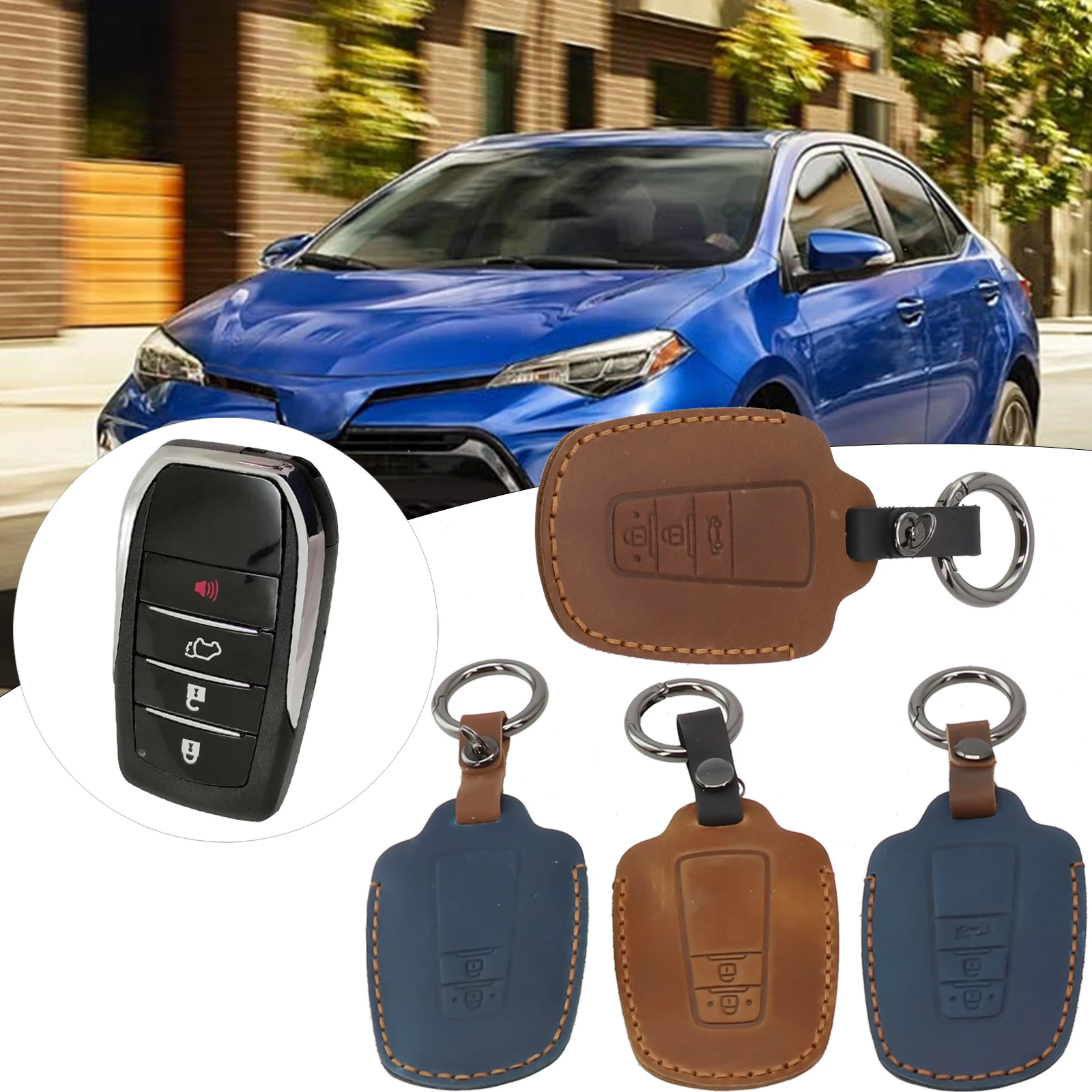 Key Cover 3/2 buttons for Toyota for Camry for C-HR for Prius for LC150 for RAV4 for Avalon for Corolla for Sedan Key Case Cover