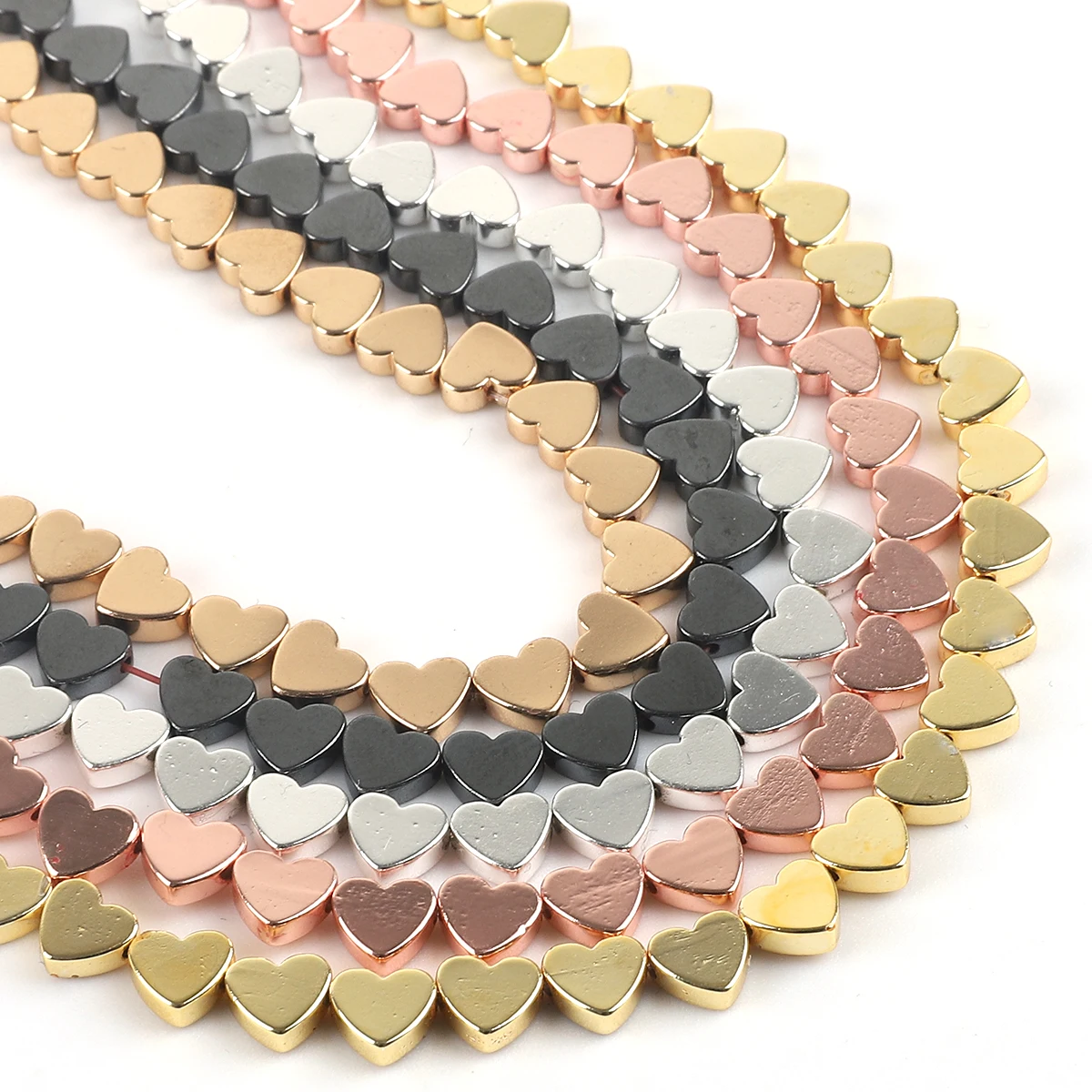 

5x6mm Natural Stone Beads Love Heart Shape Hematite Beads Loose Spacer Beads for Jewelry Making DIY Bracelet Necklace