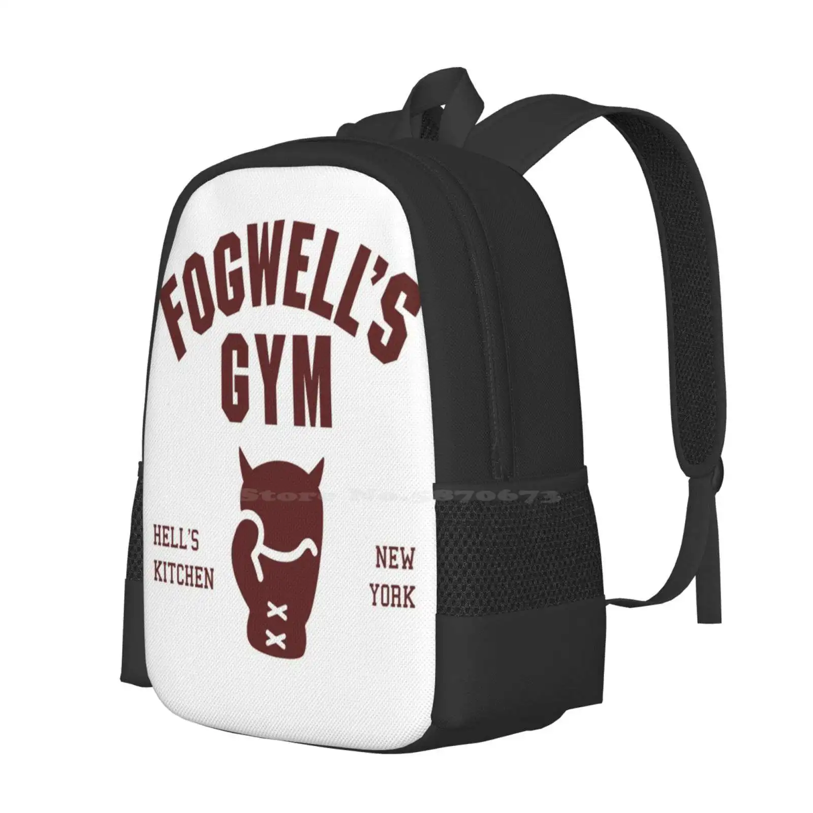 Fogwell'S Gym 3D Print Design Backpack Student Bag Matt Murdock Battlin Jack Murdock Devil Of Hells Kitchen New York City