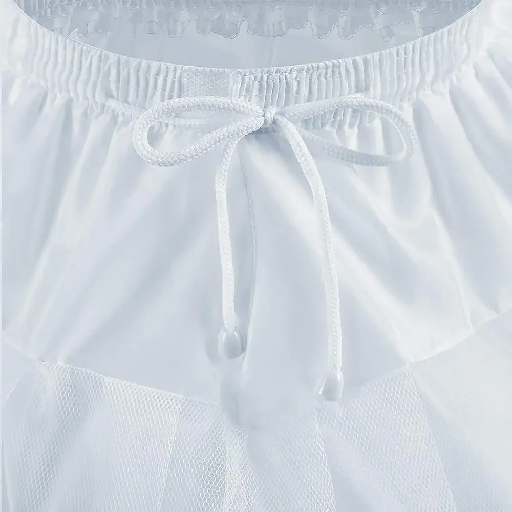 Jupon à Fleurs avec 2 Cerceaux pour Fille, Sous-Jupe Crinoline artificiel astique, Slip Complet, Enfant