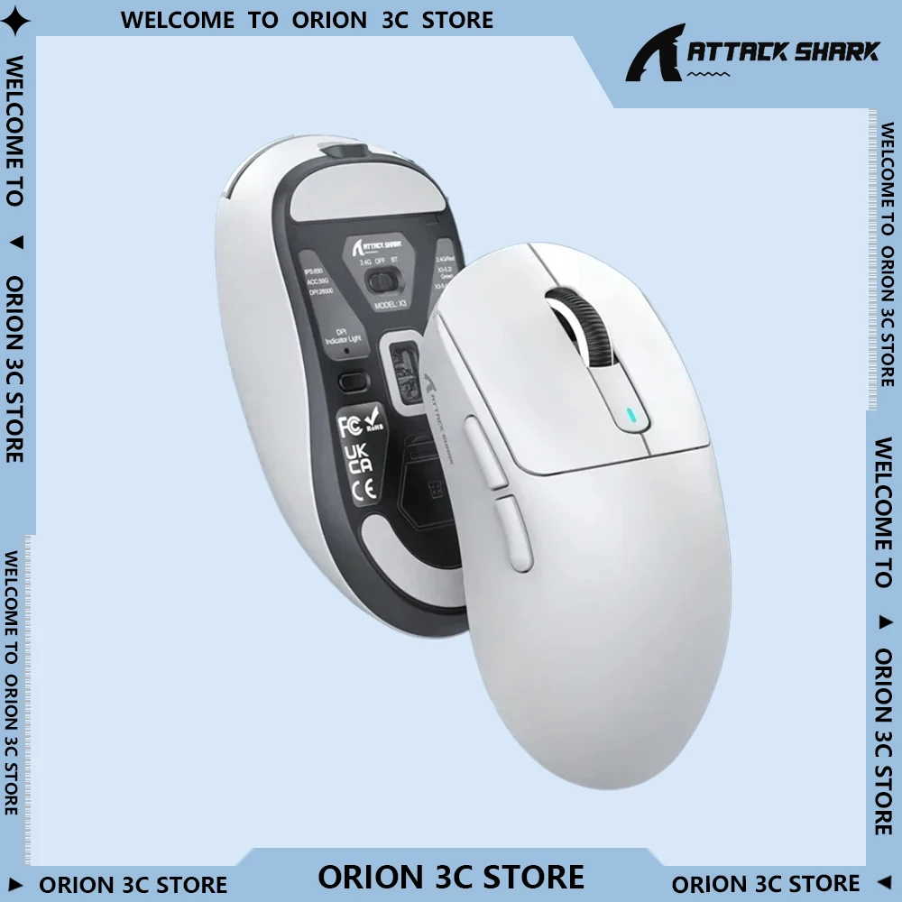 Attack Shark X3 Wireless Mouse Bluetooth Gaming Customized Mechanical Hot Swap Aluminum Gaming Keyboards Pc Gaming Accessories