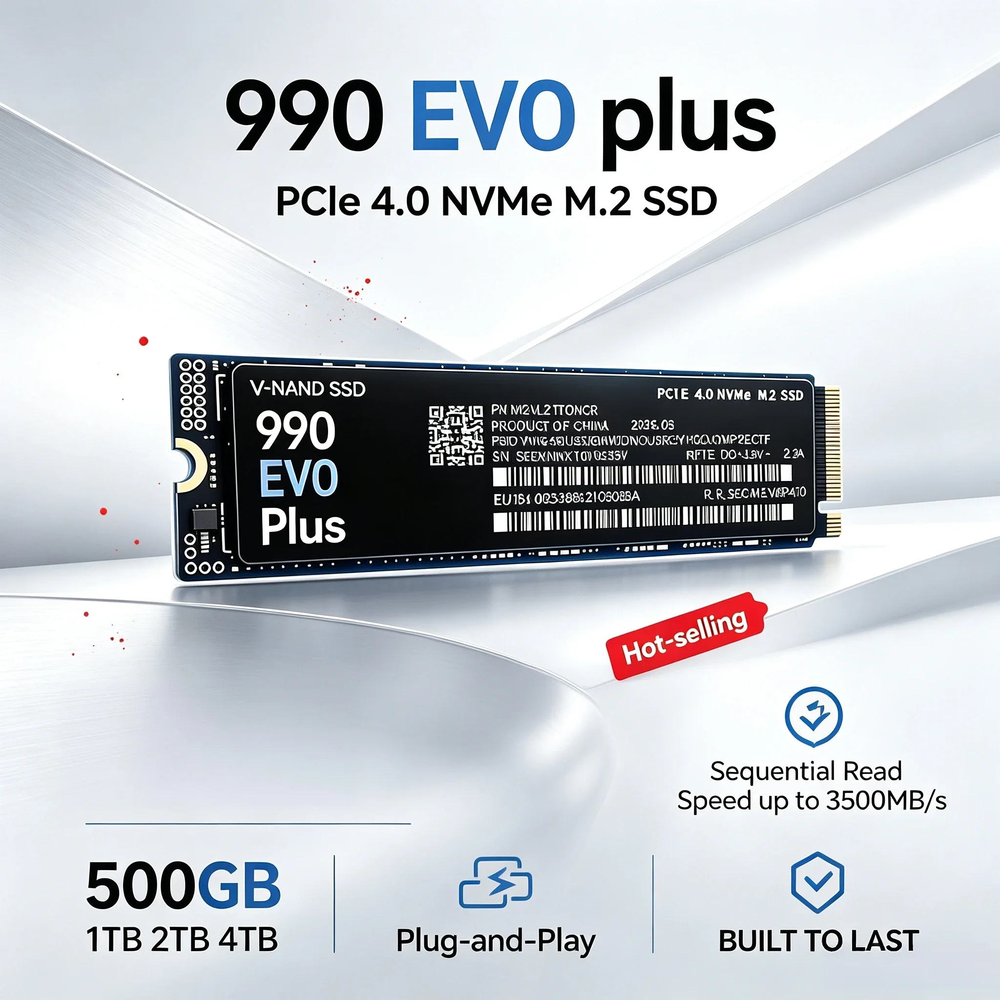 PCIe 4.0 NVMe SSD 990 EVO Plus M.2 500GB 1TB 2TB 4TB up to 3500MB/s Performance Beast Gaming PS5 Laptop Desktop