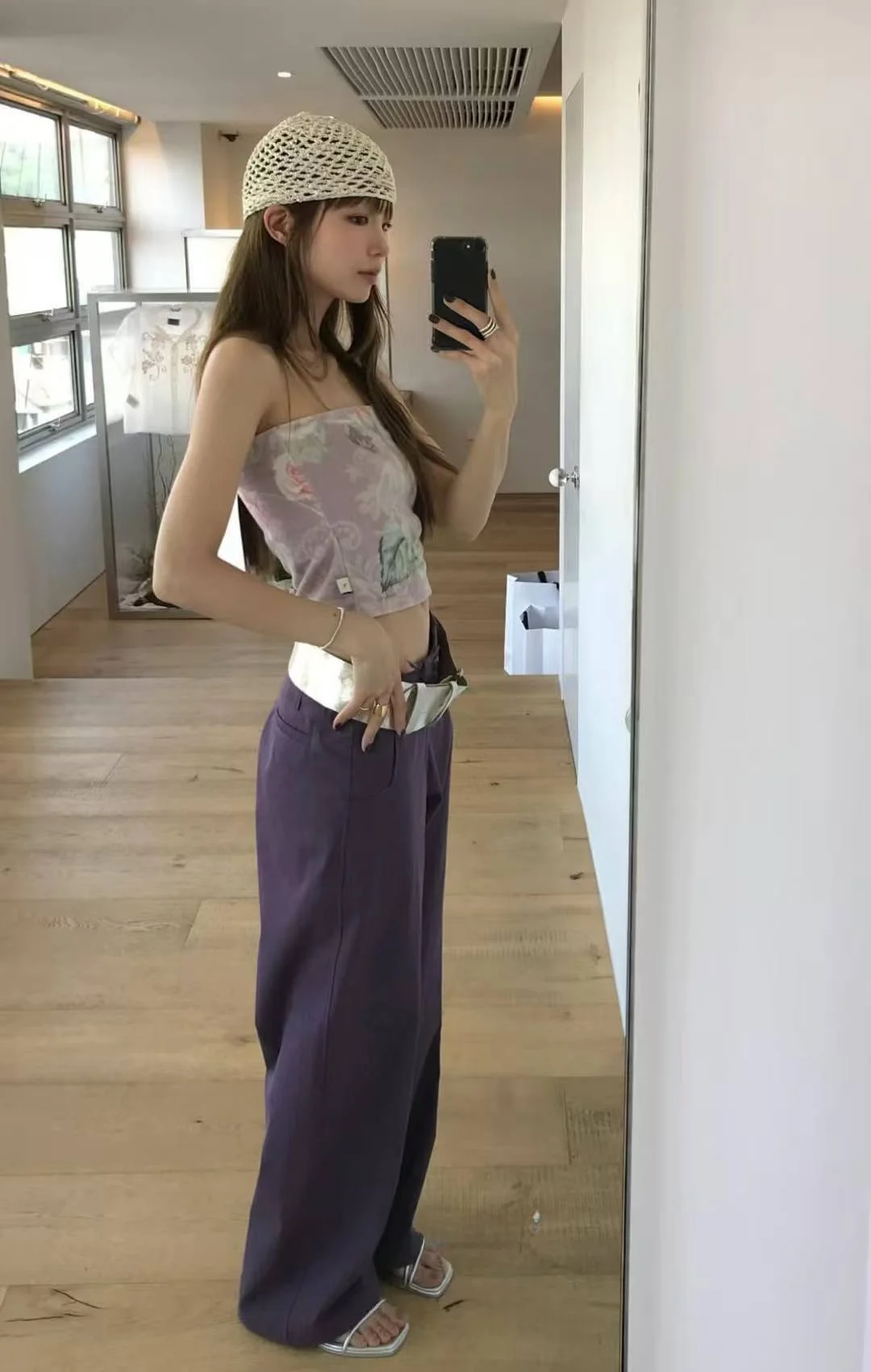 

Faionable Retro Print Crop Top Women's Slim Fit Tube irt Summer New Sle Commute ort Length Chinese Brand 000