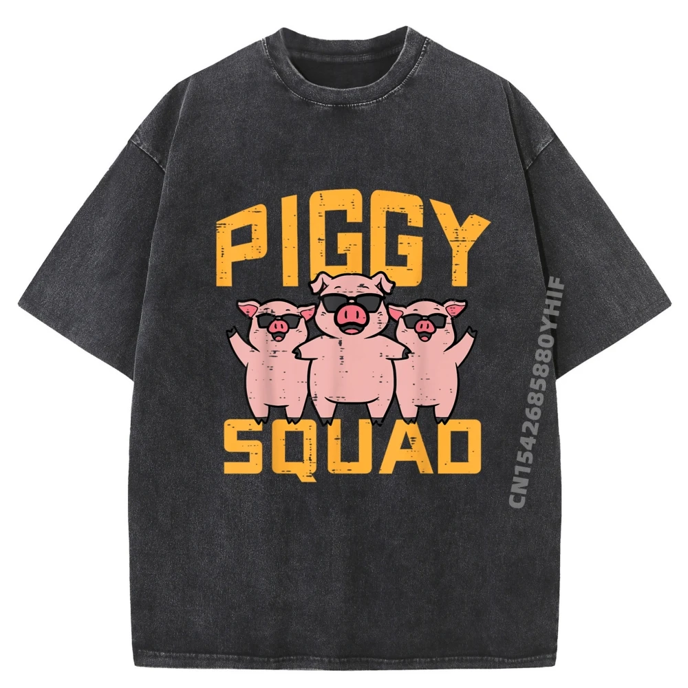 

Pig Lover Piggy Squad Hog Farmer Crew Swine Серая рубашка с рисунком Футболка большого размера с забавным принтом