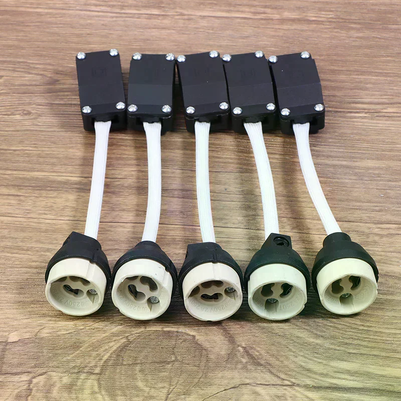 5Pcs GU10 Lamp Holder With Terminal Box Socket 2A 250V Ceramic Lamp Bases Connector For LED Light Halogen Bulbs Downlights
