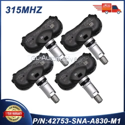 4PCS 315MHZTPMS 42753-SNA-A83-M1 Tire Pressure Sensor for Honda Odyssey Insight 42753-TR3-A81 42753-TR0-A81