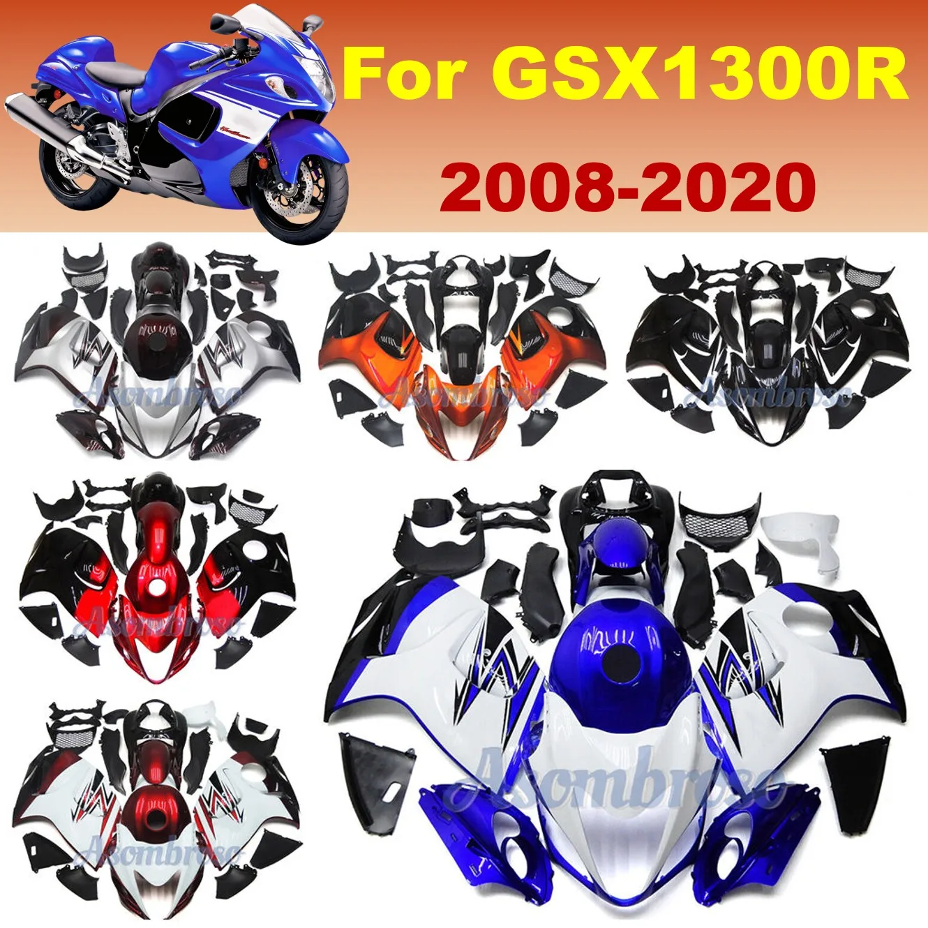 

Комплекты обтекателей на заказ, подходящие для GSX1300R 2008 2009 2010 2018 2019 2020 Hayabusa gen2 GSXR1300 2012 2015 2016 Обтекатель под давлением