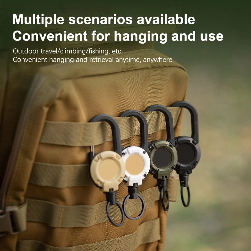 Automatic Retractable Wire Rope Antitheft Easy-to-pull Buckle Rope Key Ring Anti Lost Sporty Retractable Elastic Keychain
