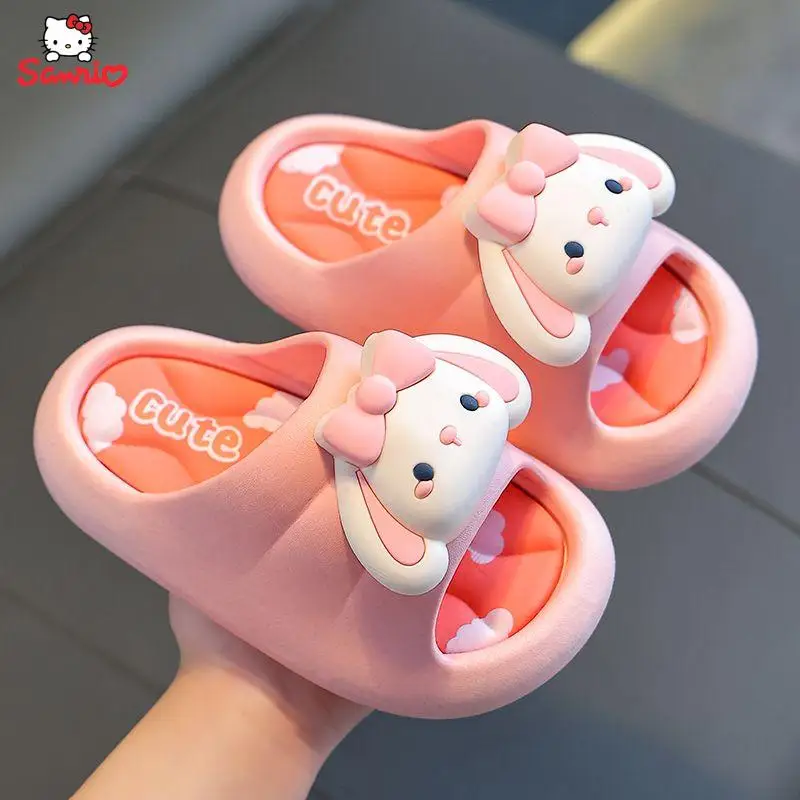 Pantoufles Sanrios Kawaii pour enfants, Cinnamoroll, Anime Cartoon, Chaussures d'été coordonnantes à l'offre elles souples, Cadeaux pour enfants