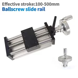 Z Axis Manual Sliding Table 100 to 500mm Effective Stroke CNC Linear Guide  Ball Screw 1204 Graduated hand wheel CNC 3D Printer