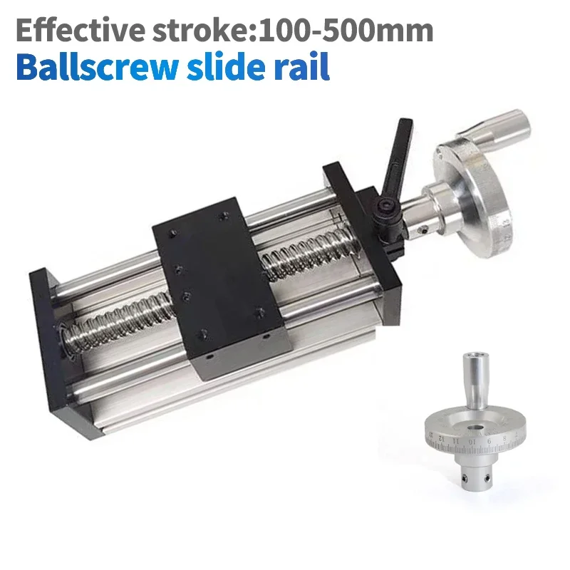 Z Axis Manual Sliding Table 100 to 500mm Effective Stroke CNC Linear Guide  Ball Screw 1204 Graduated hand wheel CNC 3D Printer