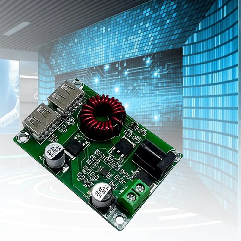 1 szt. XH-M224 podwójny moduł wyjściowy USB 5V 6A napięcie moduł regulatora zielony podwójny moduł płytka ładująca 5V 3A